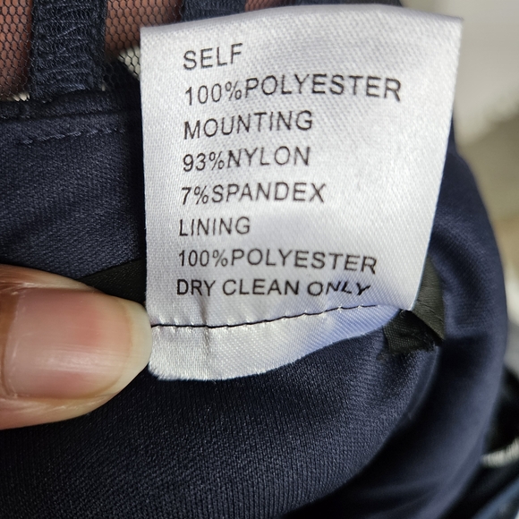 Tadashi Shoji Navy Tierd Ruffle Formal Dress - Picture 6 of 6